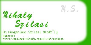 mihaly szilasi business card